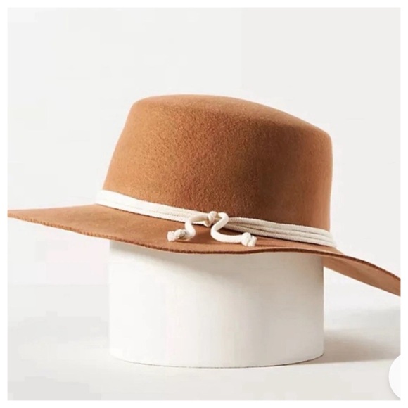 NWT Anthropologie  San Diego Hat Co. WYNOLA Adjustable Rancher Hat in Camel, OS - Picture 2 of 8